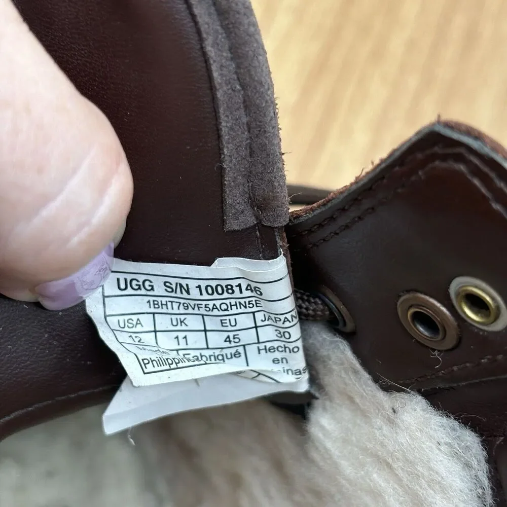 UGG SETON TL STOUT LEATHER SHEEPSKIN WATERPOOF BOOTS MEN'S SIZE‎ US 12 (1008146)